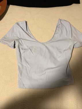 lululemon athletica Scoop Neck Short Sleeve Top in Pale Blue